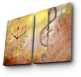 Pulkstenis - bilde Wallity Canvas 2P3040CS-134, oranža krās., 64 cm x 40 cm