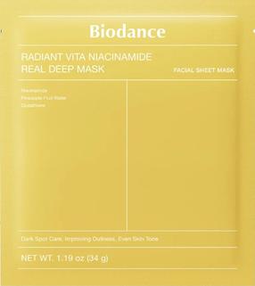 Näomask Biodance Radiant Vita Niacinamine Real Deep, 136 g, 4 tk