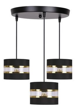 Šviestuvas kabinamas Candellux Lighting Pandy, E27, 3 x 40 W, aukso sp./juoda sp. / juoda sp.