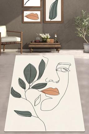 Kilimas Conceptum Hypnose Face Solution 286CHL5953, kreminė sp./žalia sp., 100 cm x 80 cm