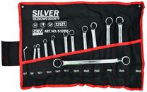 Dvipusių žiedinių veržliarakčių rinkinys Silver, 6 - 32 mm, 12 vnt.