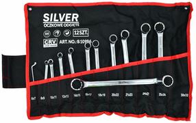 Dvipusių žiedinių veržliarakčių rinkinys Silver, 6 - 32 mm, 12 vnt.