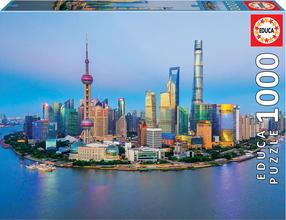 Пазл Educa Shanghai Skyline At Sunset 111319, 48 см x 68 см, 1000 шт., многоцветный