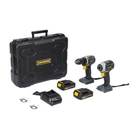 Akumuliatorinių įrankių rinkinys su akumuliatoriumi Grunder CD-B0A18+CW-B1218E, 18 V, 2 Ah