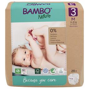 Mähkmed Bambo Nature, 3 suurus, 4 - 8 kg, 28 tk