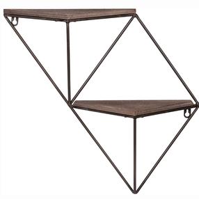 Sieninė lentyna Kalune Design WR045, juoda sp./riešuto sp., 30 cm x 13 cm x 33 cm