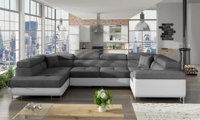 Kampinė sofa Letto Sawana 05, Soft 17, tamsiai pilka sp., kairinė, 202 x 340 cm x 90 cm