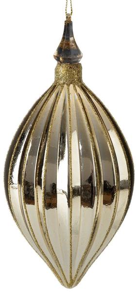 Eglītes rotājums, zelta krās., 18 cm, stikls