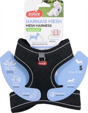 Petnešos šunims Zolux Mesh, juoda sp., 380 - 420 mm, S