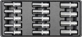 Dziļa sešstūra trieciena muciņa, komplekts Yato YT-5539, 8 - 21 mm, 1/2"