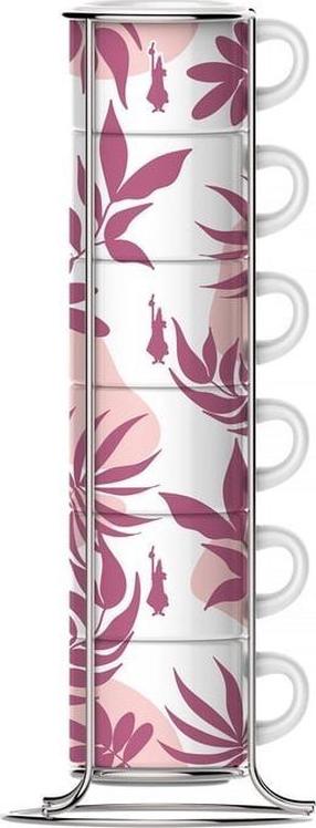 Krūzīšu komplekti Bialetti Primavera, balts krās./rozā krās., 0.09 l