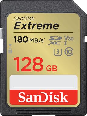 Atmiņas karte SanDisk Extreme, 128 GB, 180 Mb/s - 90 Mb/s