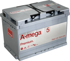 Akumulators A-mega Premium 5, 12 V, 60 Ah, 600 A