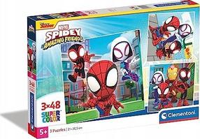 Dėlionė 3in1 Clementoni Spidey and His Amazing Friend 25294, 26.8 cm x 18.3 cm, 144 vnt., įvairių spalvų