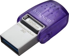 USB atmintinė Kingston DataTraveler microDuo 3C, violetinė sp., 128 GB