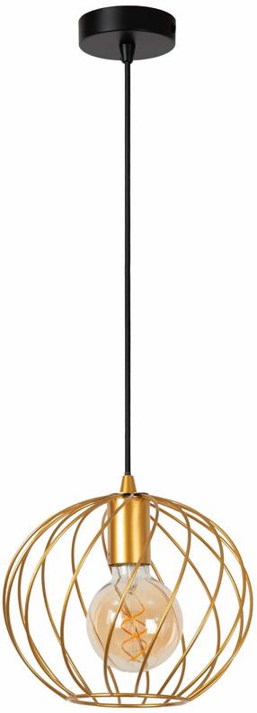 Lampa griesti Lucide Danza 21428/25/02, E27, 1 x 60 W, zelta krās. / melna krās., 25 x 25 cm