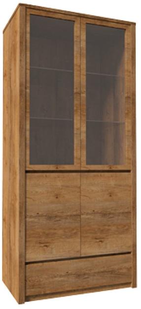 Vitrina Gala Meble Montana W2D, ąžuolo sp., 43 cm x 90 cm x 197 cm