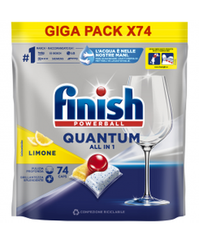 Таблетки для посудомоечной машины Finish Quantum, 74 шт.