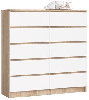 Komoda Akord Furniture Factory K120 94036010, balta sp./rusva sp., 121 cm x 120 cm x 40 cm