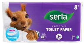 Туалетная бумага Serla, 3 сл, 8 шт.