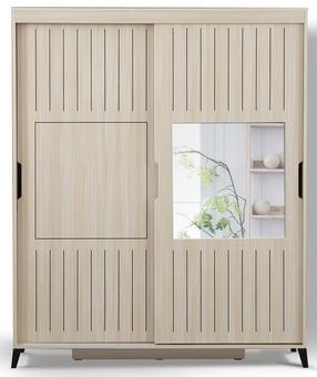 Skapis Kalune Design Pasific Home Fuga 180, ozola krās., 180 cm x 60 cm x 216 cm, ar spoguli