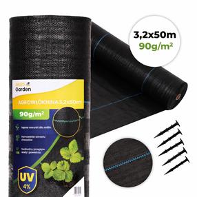 Agrotekstilė MultiGarden, juoda sp., 50 m x 3.2 m, 90 g/m²