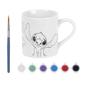 Piešimo rinkinys, keramikinis dažomas puodelis Totum Disney Stitch 700154, balta sp.
