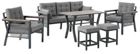 Lauko baldų komplektas Kalune Design Lilyum, pilka sp., 7 vietų