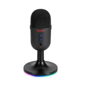 Kondensatora mikrofons Marvo MIC-06 RGB, melns krās.