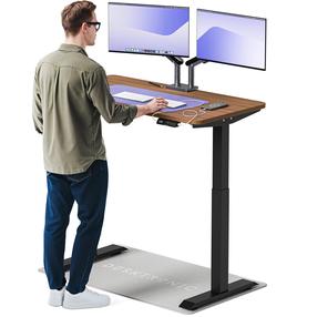 Kompiuterio stalas reguliuojamo aukščio Desktronic HomeOne, 120 cm x 60 cm, 72 - 119 cm, juoda sp./riešuto sp.