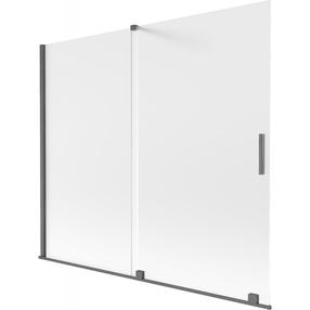Dušo sienelė Mexen Velar, 180 cm x 150 cm, skaidri sp./brushed gun gray sp./matinis