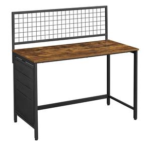 Rašomasis stalas Songmics Rustic 57639, 118 cm x 60 cm, 120 cm, ruda sp./juoda sp.