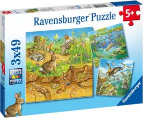 Пазл 3in1 Ravensburger Animals 080502, 18 см x 18 см, 147 шт., многоцветный