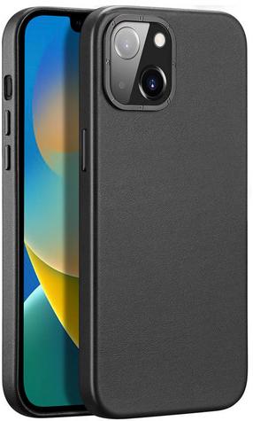 Telefona vāciņš Dux Ducis Grit Leather, melna krās., Apple