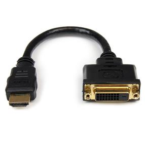 Adapteris StarTech HDDVIMF8IN HDMI male, DVI female, 0.2 m, melna krās.