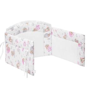 Защитный бортик Slim Bear & Fox, белый цв./розовый цв./серый цв., 70 см x 30 см