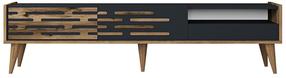 TV staliukas Kalune Design Valensiya, antracito sp./riešuto sp., 180 cm x 45 cm x 35 cm