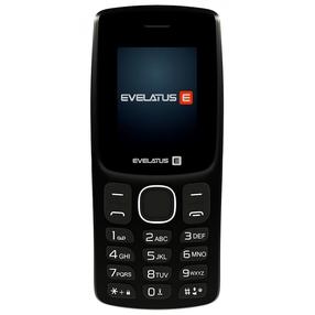 Evelatus Easy Button Telefonas su dviem SIM kortelėmis Radijo žibintuvėliai Kamera ir talpi baterija Juoda