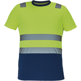 Marškinėliai vyrams Cerva Monzon HV, geltona sp./tamsiai mėlyna (navy) sp., 4XL dydis