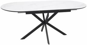Valgomojo stalas išskleidžiamas Gaston, balta sp./juoda sp., 140 - 180 cm x 80 cm x 75 cm