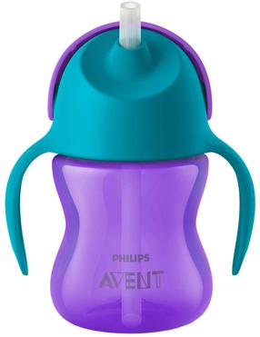 Kūdikių buteliukas Philips Avent Bendy, 200 ml, 9 mėn., mėlyna sp./violetinė sp.