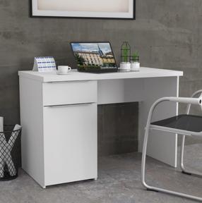 Rašomasis stalas su spintele Forte Opus OPSB313L-U42, 110 cm x 60 cm, 76.5 cm, balta sp.