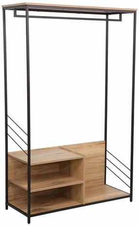 Drēbju pakaramais ar plauktu Home4you Dimitra 40709, 160 cm, melns krās./rustic krās.