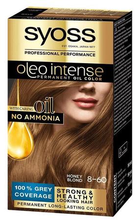 Matu krāsa Syoss Oleo Intense, 8.60 honey blond krās., 8.60 Honey Blond, 115 ml
