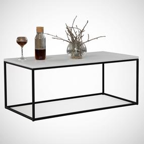 Kavos staliukas Kalune Design Cosco, balta sp./juoda sp./šviesiai pilka sp., 95 cm x 55 cm x 43 cm
