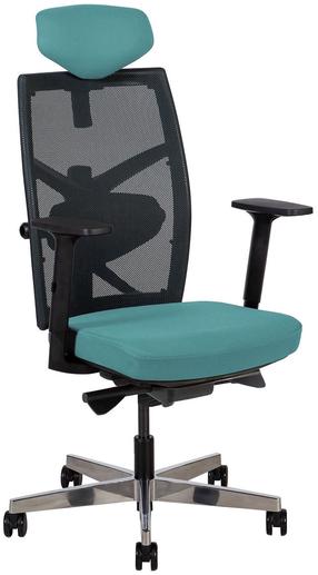 Darbo kėdė Home4you Tune 13652, 48 x 70 x 111 - 128 cm, mėlyna sp./juoda sp.