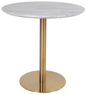 Valgomojo stalas House Nordic Bolzano, aukso sp./balta sp./marmuro sp., 90 cm x 90 cm x 75 cm
