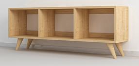 TV staliukas Kalune Design Tina, ąžuolo sp., 120 cm x 29.6 cm x 48.2 cm