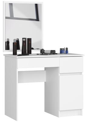 Kosmētikas galds Akord Furniture Factory, balta krās., 142 cm x 50 cm x 90 cm