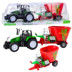  Игрушечные тракторы с аксессуарами Lean Toys Farm Agricultural, красный цв./зеленый цв.